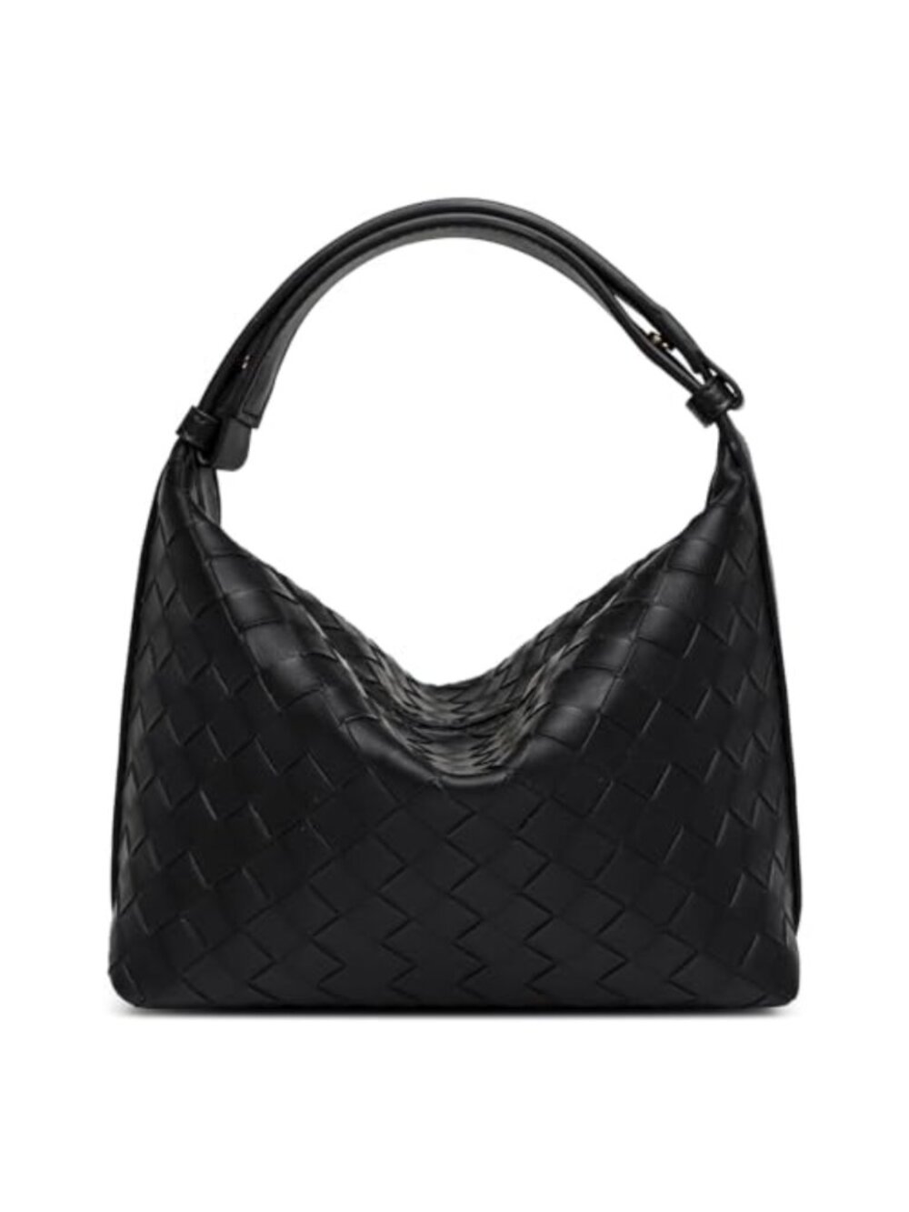 Woven Vegan Leather Shoulder Bag Hobo Handbag Handmade Purse